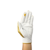 Ladies golf glove with gold glitter fabric print