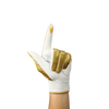 Ladies golf glove with gold glitter fabric print