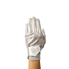 Ladies golf glove with silver glitter fabric print