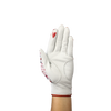 Ladies golf glove with wine glasses and red hearts