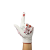 Ladies golf glove with wine glasses and red hearts