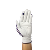 White ladies golf glove with blue spots.