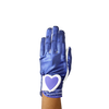 Ladies golf glove with blue glitter print