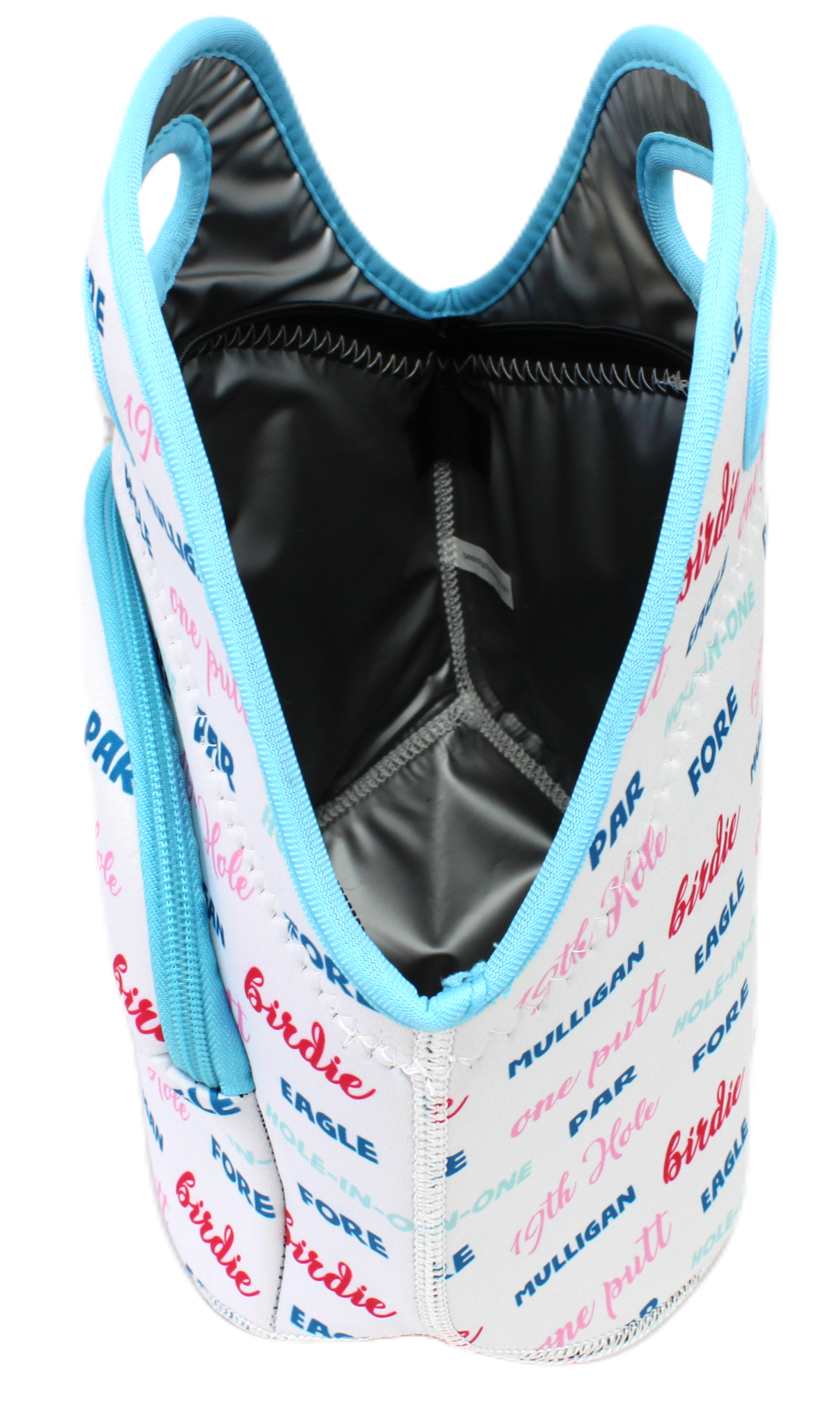 Neoprene Lunch Bag with Pocket - Birdie, Par, Eagle