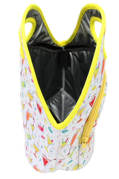 Neoprene Lunch Bag with Pocket - Party Time (White)