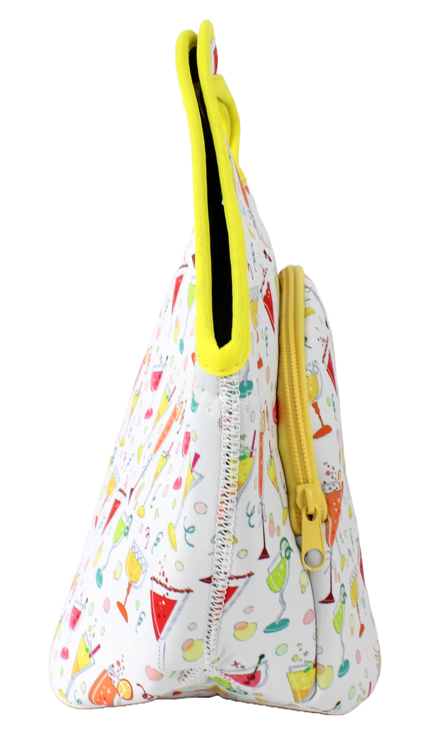 Neoprene Lunch Bag with Pocket - Party Time (White)