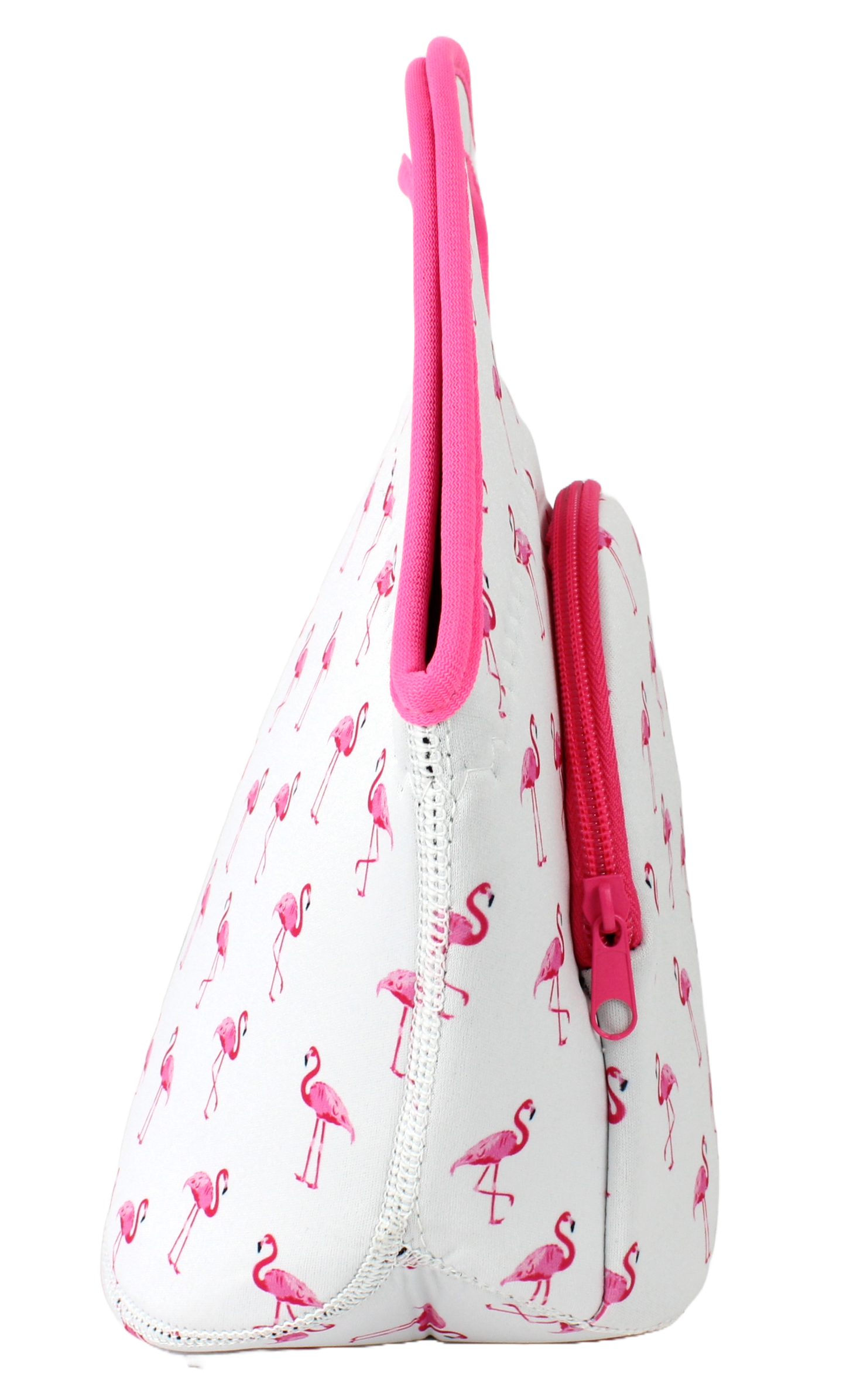 Neoprene Lunch Bag with Pocket - Flamingo