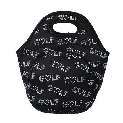 Neoprene Lunch Bag with Pocket - Love Golf