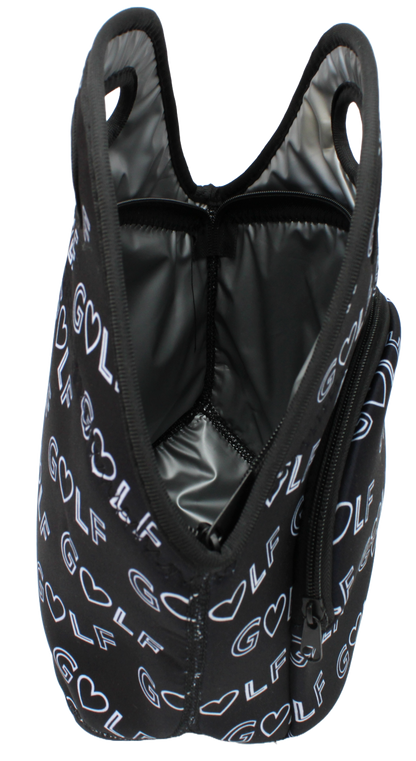 Neoprene Lunch Bag with Pocket - Love Golf