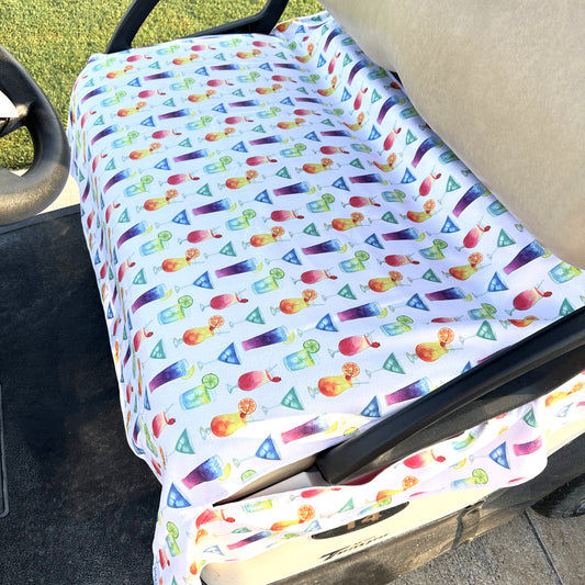 **AVAILABLE 10/1 ** Golf Cart Seat Cover - Sip & Swing
